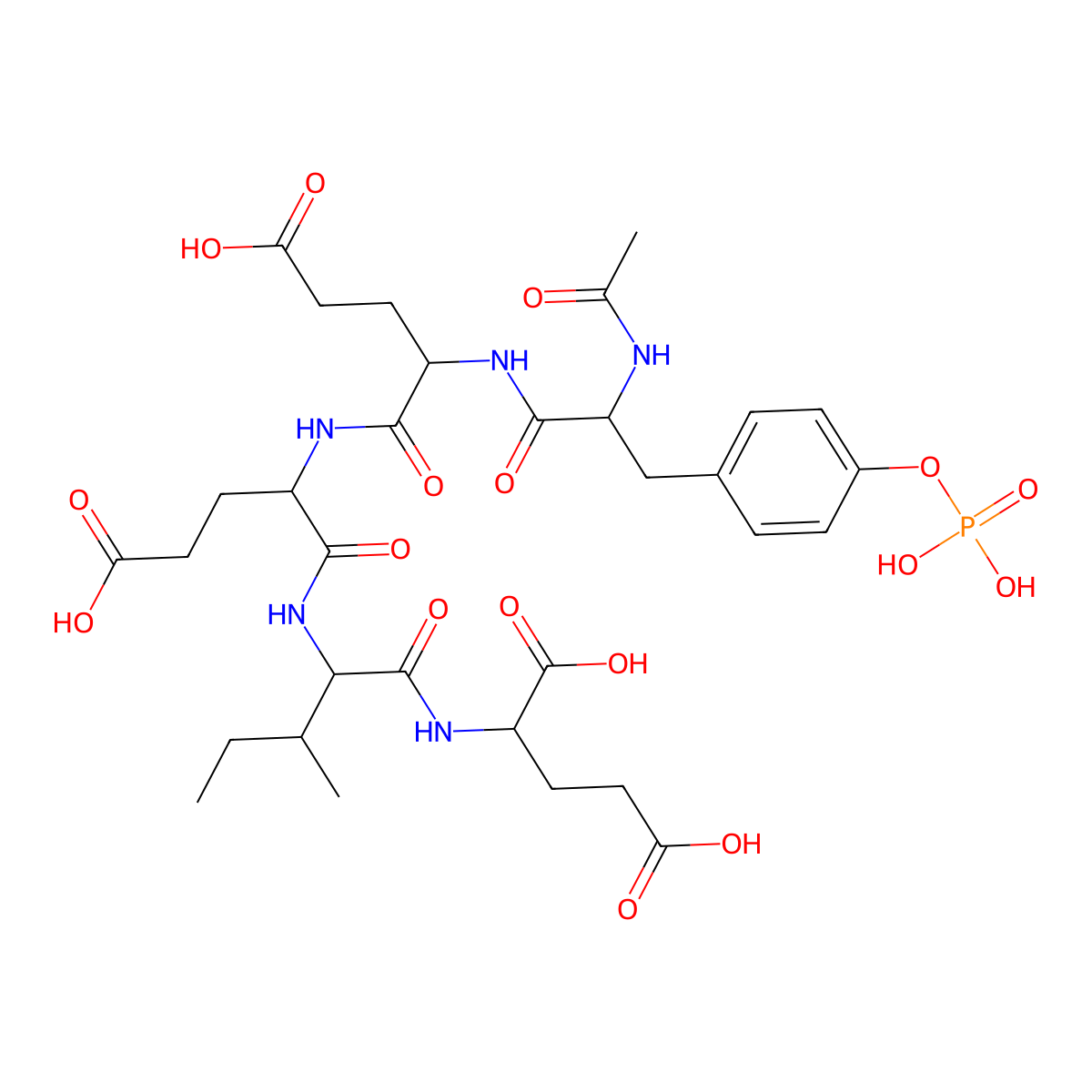 N-Acetyl-O-phosphono-Tyr-Glu-Glu-Ile-Glu molecular structure, CAS 159439-02-8