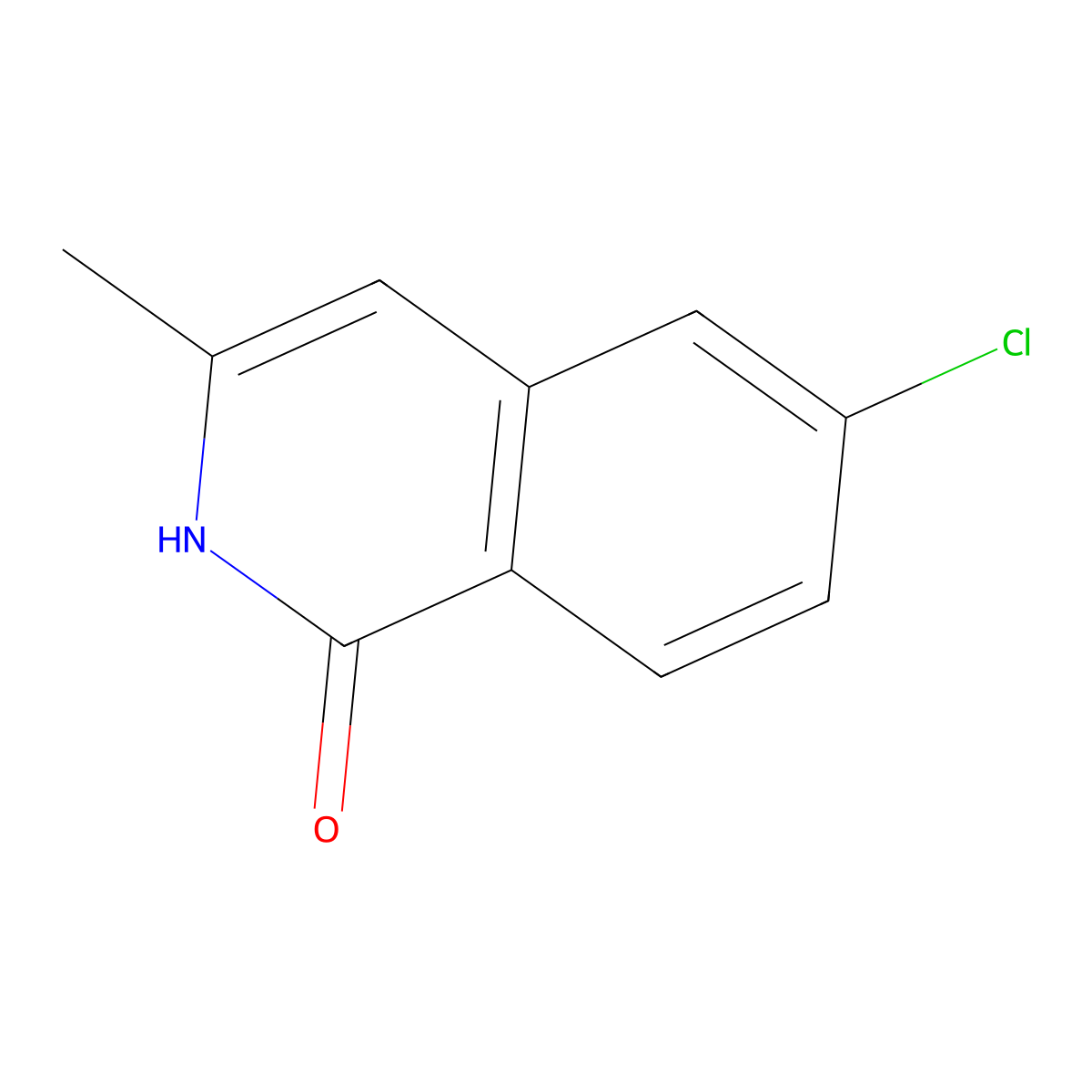 6-Chloro-3-methyl-1,2-dihydroisoquinolin-1-one molecular structure, CAS 1594451-49-6
