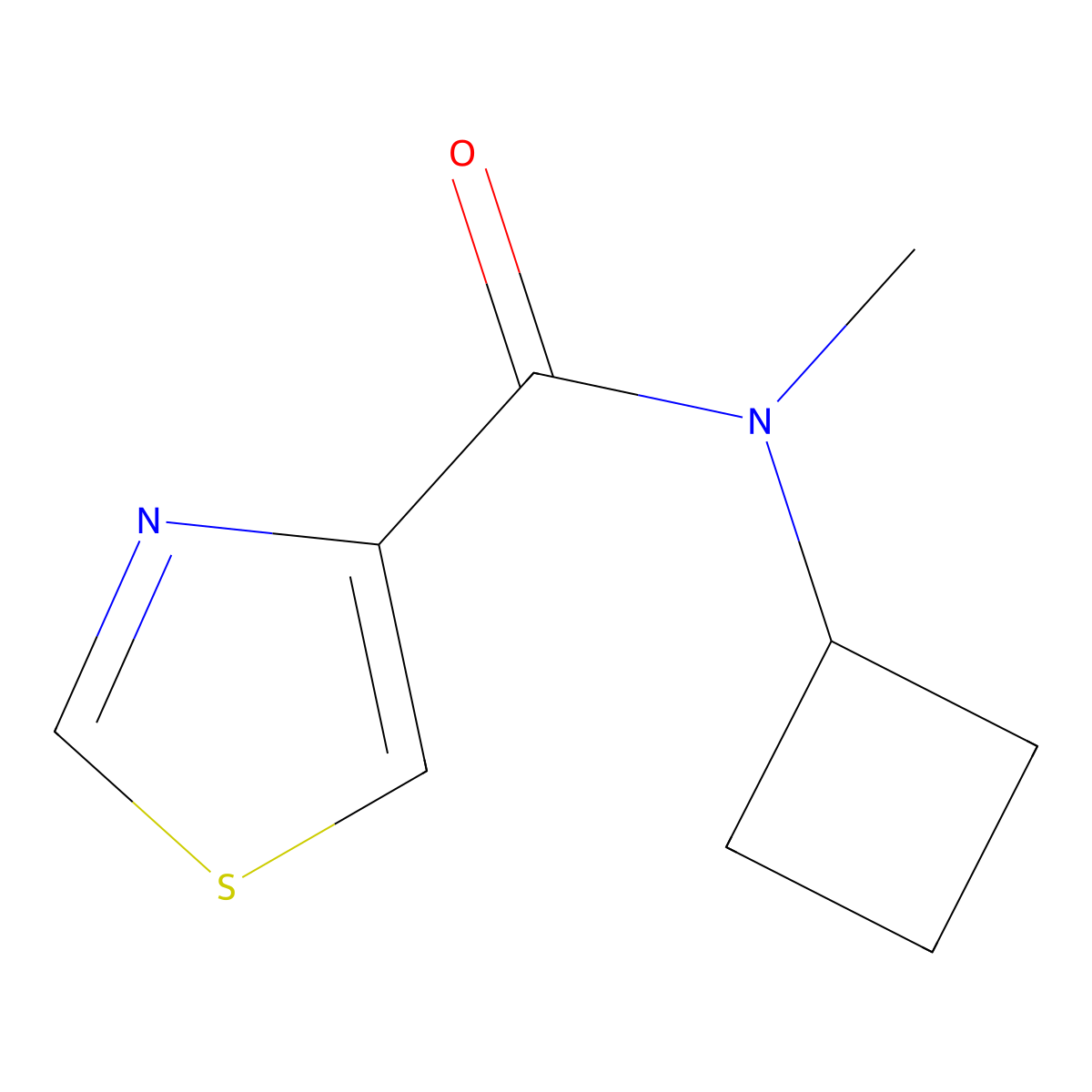 N-cyclobutyl-N-methyl-1,3-thiazole-4-carboxamide molecular structure, CAS 1594461-89-8