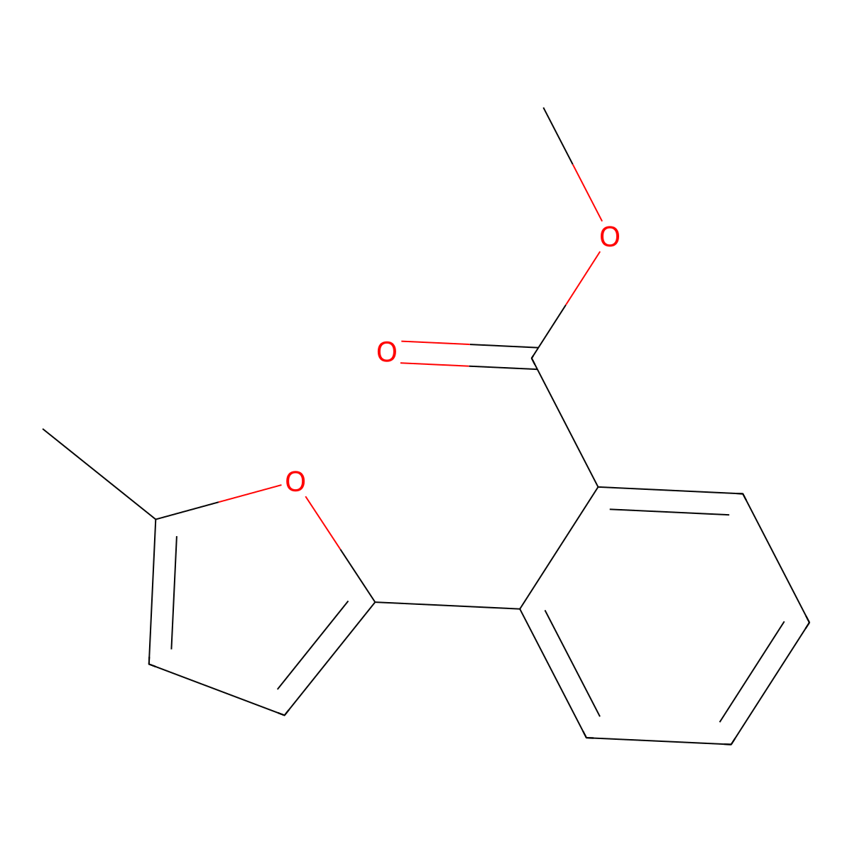 Methyl 2-(5-methylfuran-2-yl)benzoate molecular structure, CAS 159448-56-3