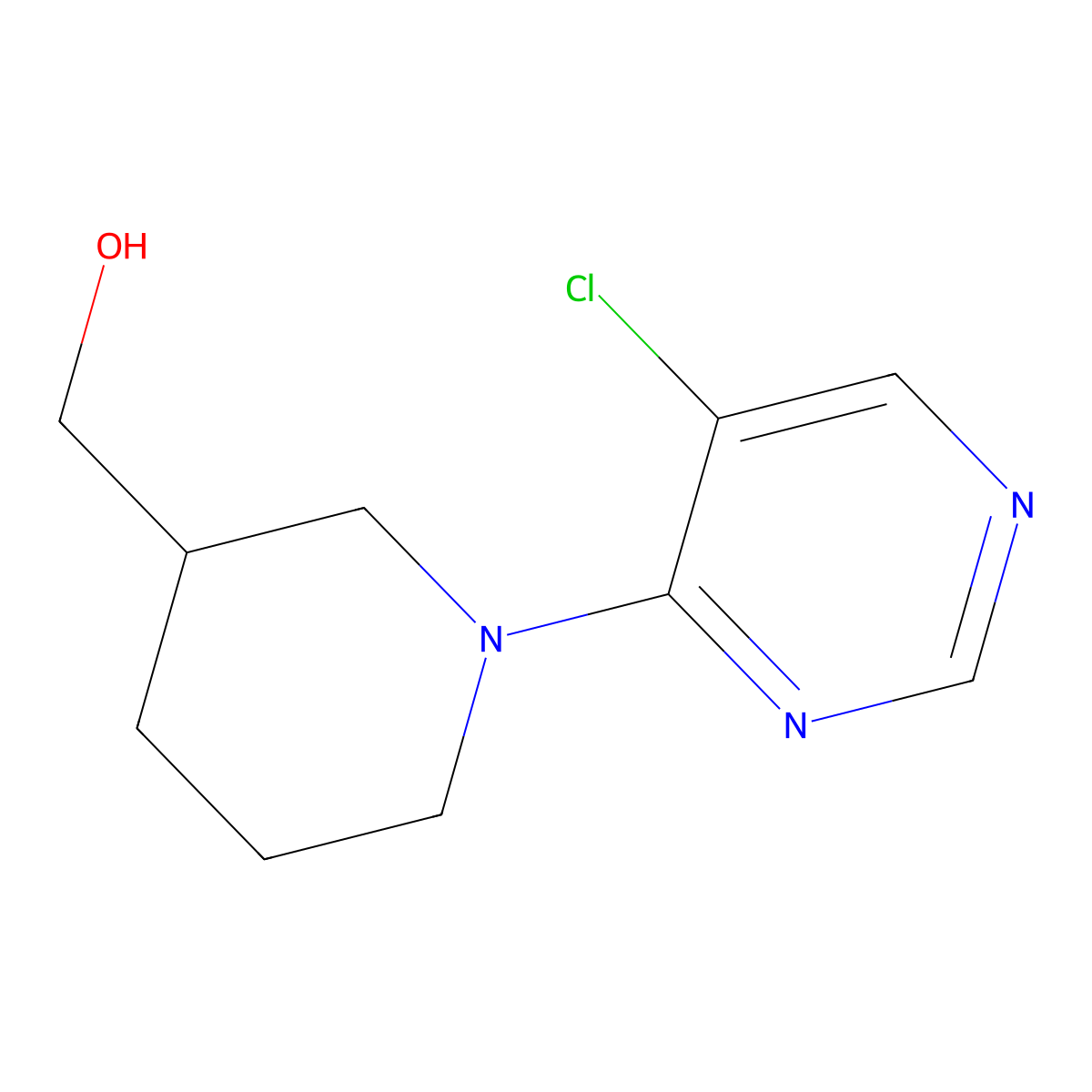[1-(5-Chloropyrimidin-4-yl)piperidin-3-yl]methanol molecular structure, CAS 1594489-71-0
