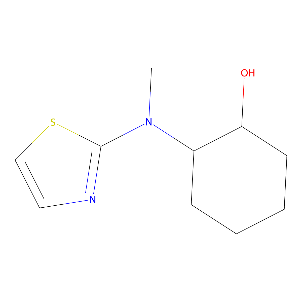 2-[Methyl(1,3-thiazol-2-yl)amino]cyclohexan-1-ol molecular structure, CAS 1594498-39-1