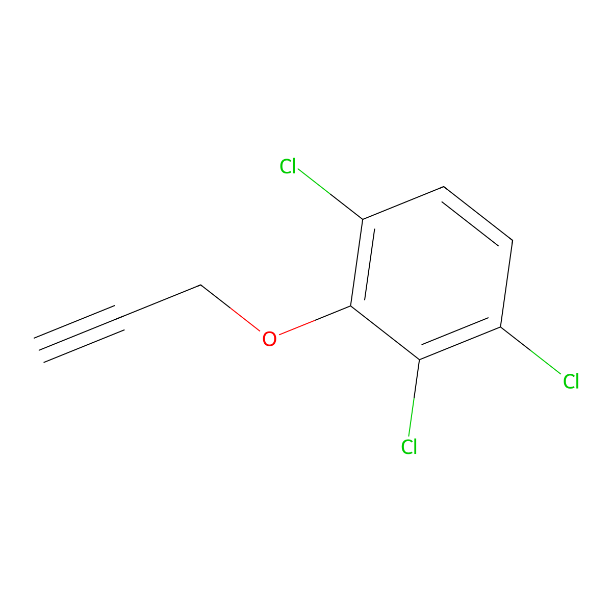 Benzene, 1,2,4-trichloro-3-(2-propyn-1-yloxy)- molecular structure, CAS 15945-64-9
