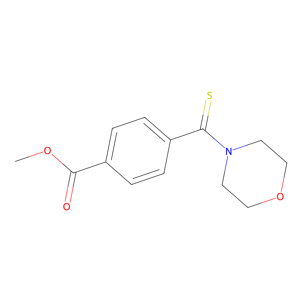 Methyl 4-(4-morpholinylcarbonothioyl)benzoate molecular structure, CAS 159450-30-3