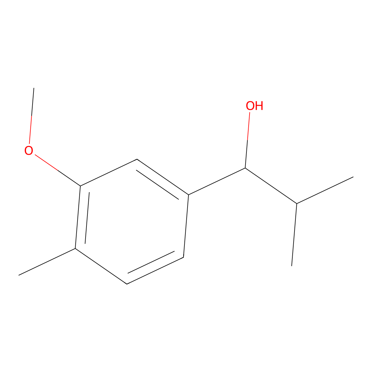 1-(3-Methoxy-4-methylphenyl)-2-methylpropan-1-ol molecular structure, CAS 1594545-99-9