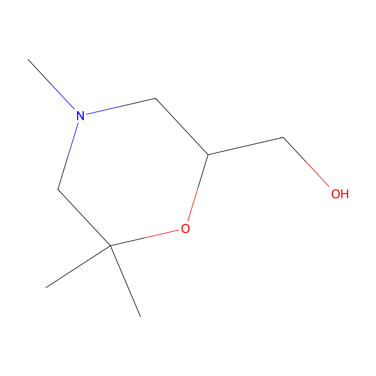 (4,6,6-Trimethylmorpholin-2-yl)methanol molecular structure, CAS 1594562-52-3