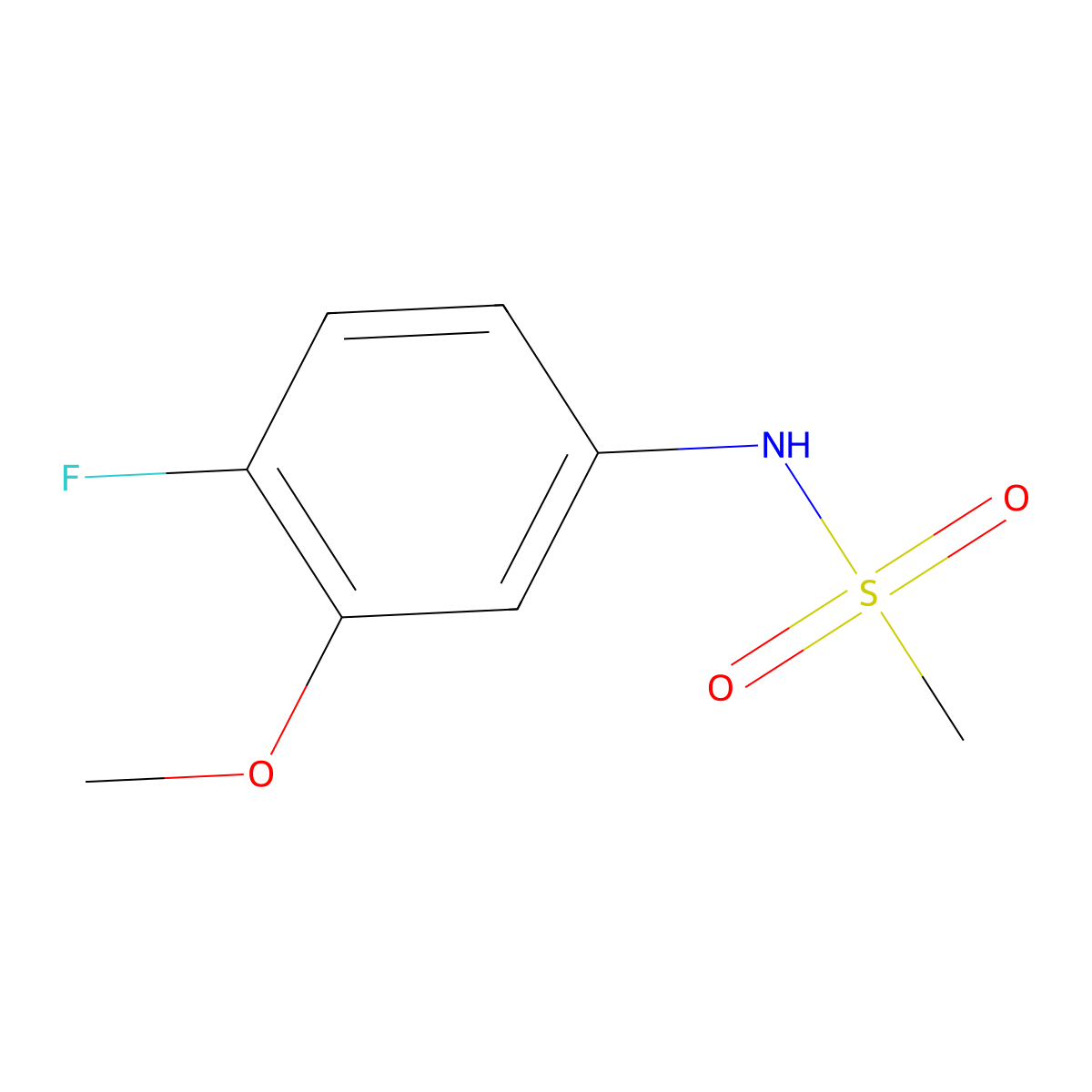N-(4-Fluoro-3-methoxyphenyl)methanesulfonamide molecular structure, CAS 1594574-37-4