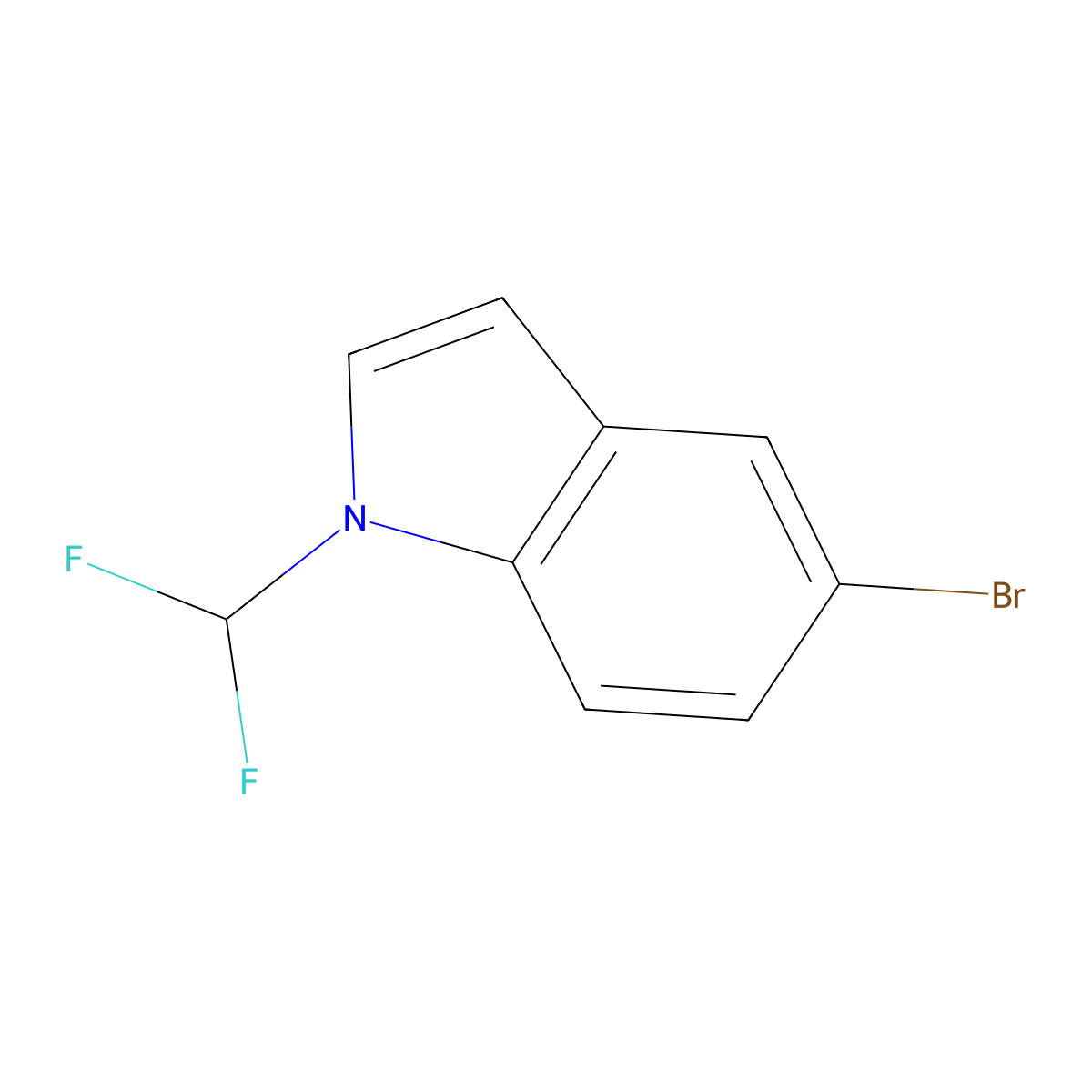 5-bromo-1-(difluoromethyl)-1H-indole molecular structure, CAS 1594578-70-7