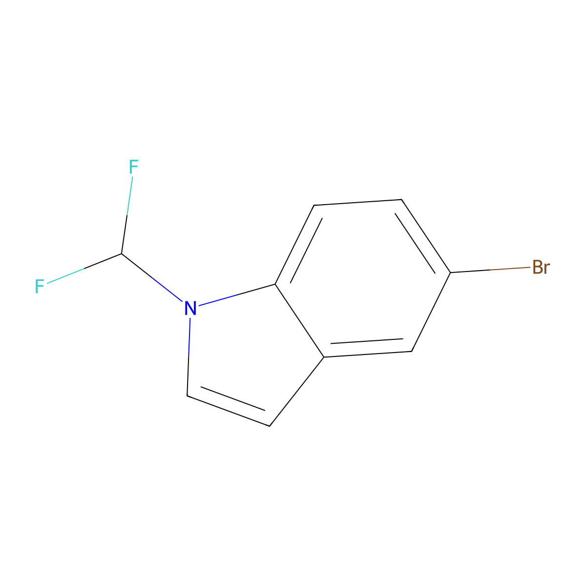 5-bromo-1-(difluoromethyl)-1H-indole molecular structure, CAS 1594578-70-7