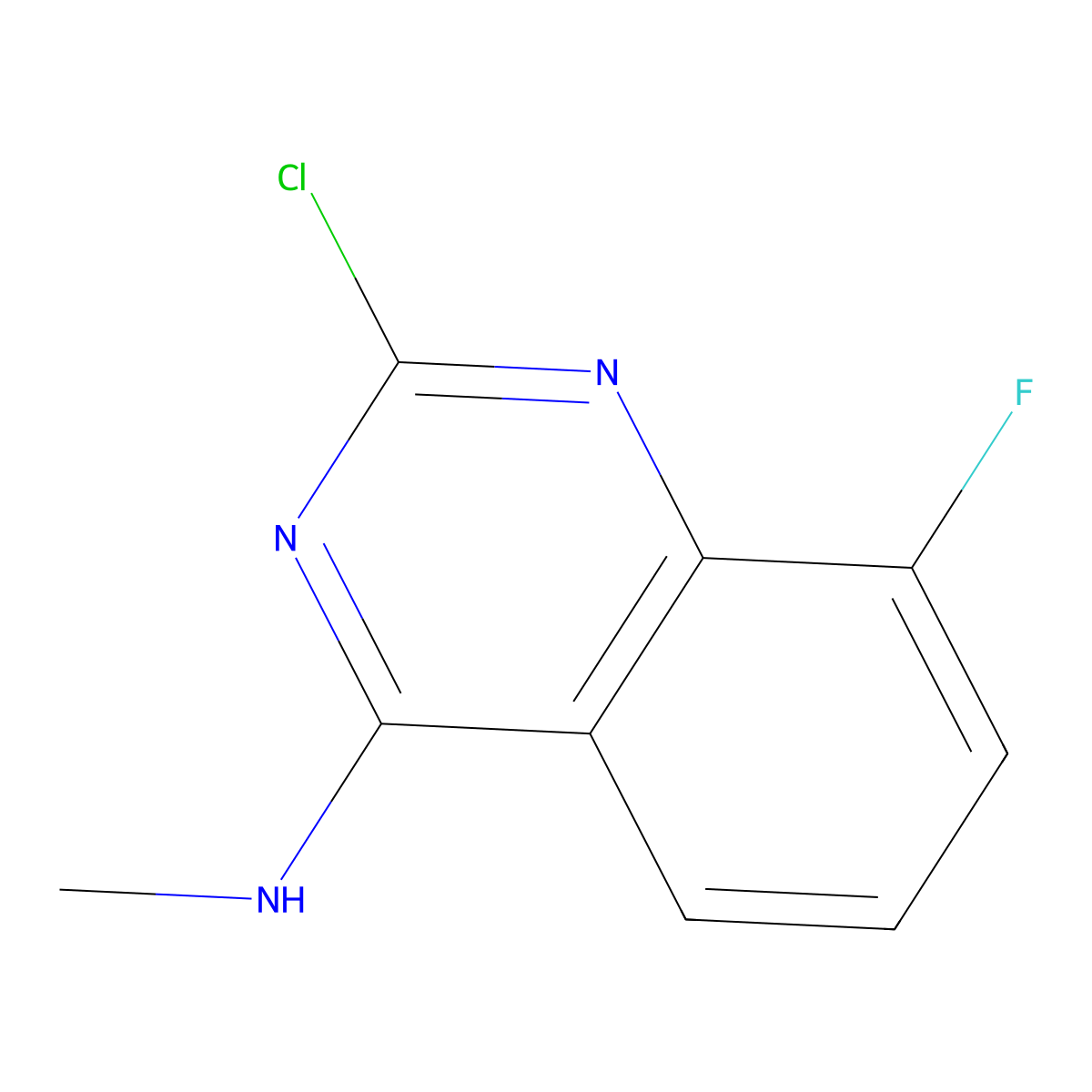 2-chloro-8-fluoro-N-methylquinazolin-4-amine molecular structure, CAS 1594584-07-2
