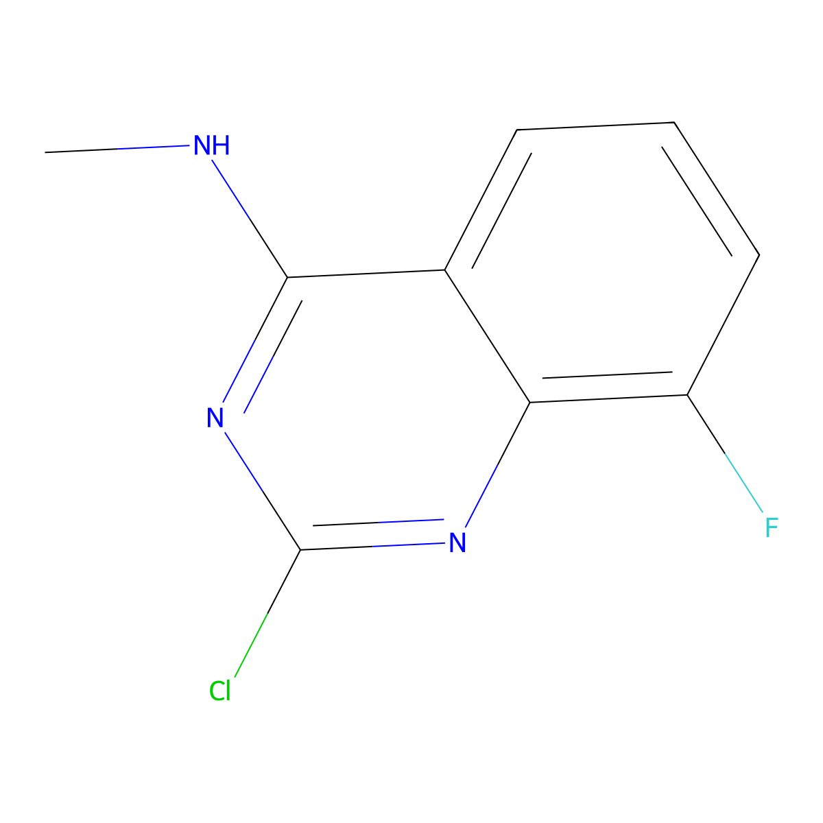 2-chloro-8-fluoro-N-methylquinazolin-4-amine molecular structure, CAS 1594584-07-2