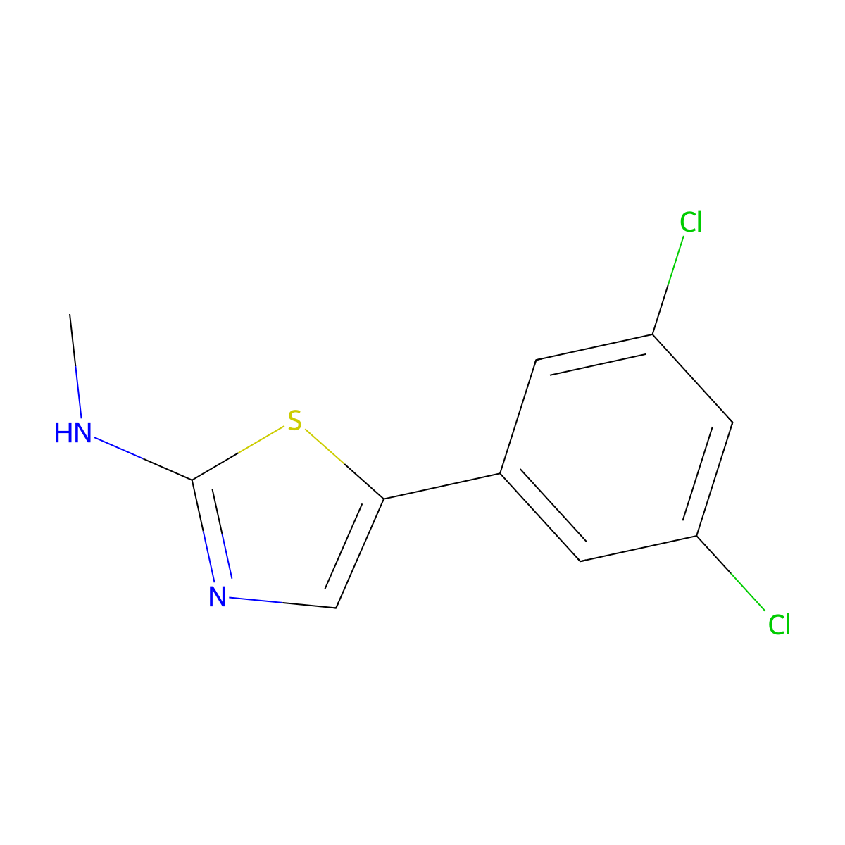 5-(3,5-Dichlorophenyl)-N-methylthiaZol-2-amine molecular structure, CAS 1594584-41-4