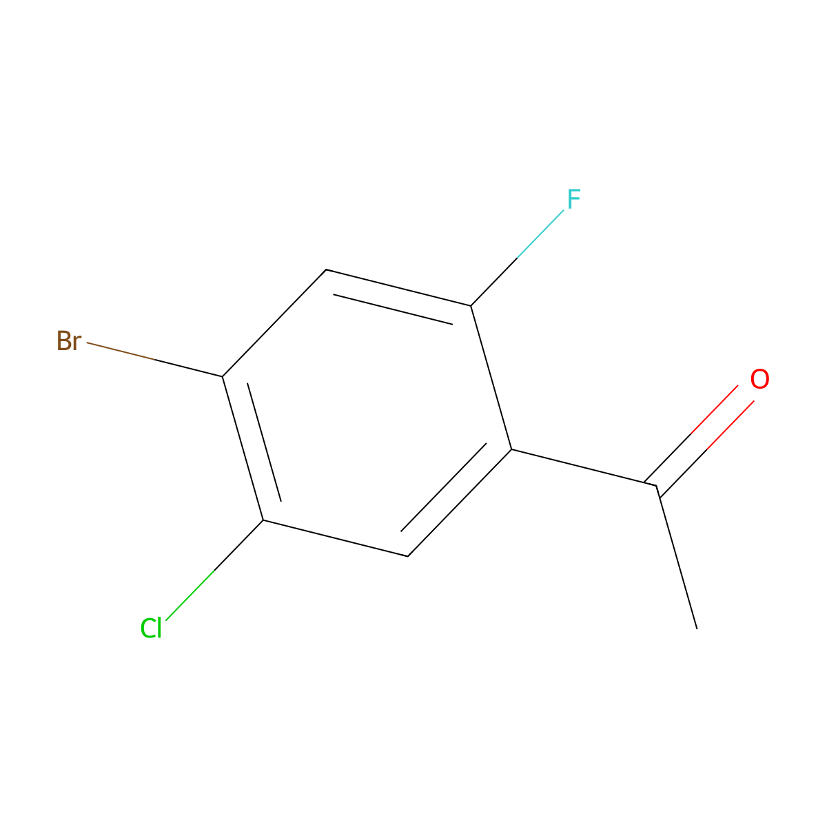 4'-Bromo-5'-chloro-2'-fluoroacetophenone molecular structure, CAS 1594605-40-9