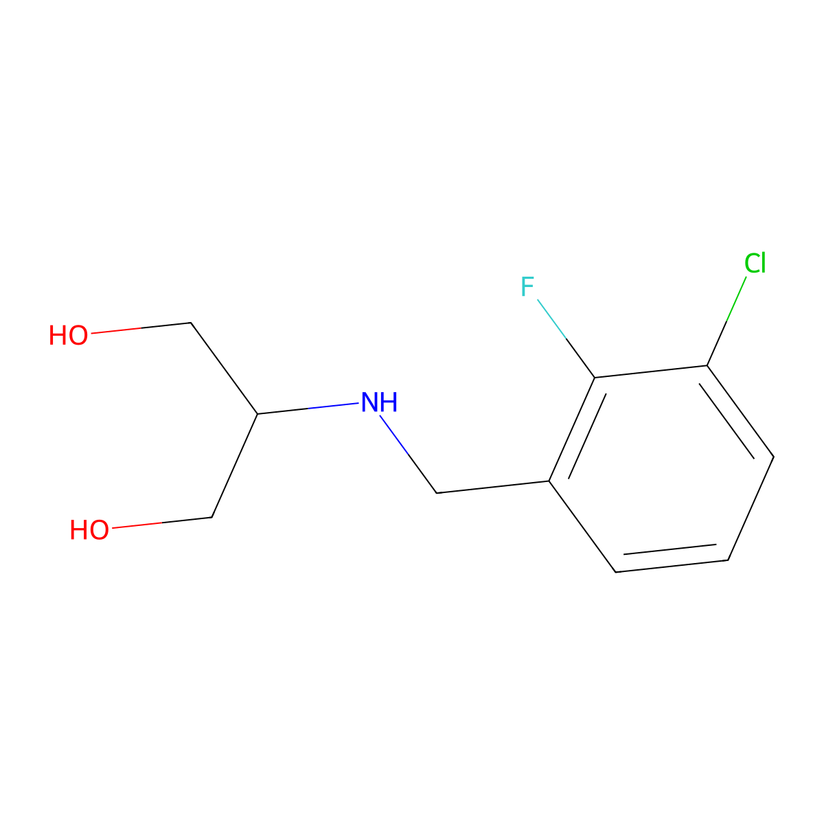 2-{[(3-Chloro-2-fluorophenyl)methyl]amino}propane-1,3-diol molecular structure, CAS 1594608-57-7