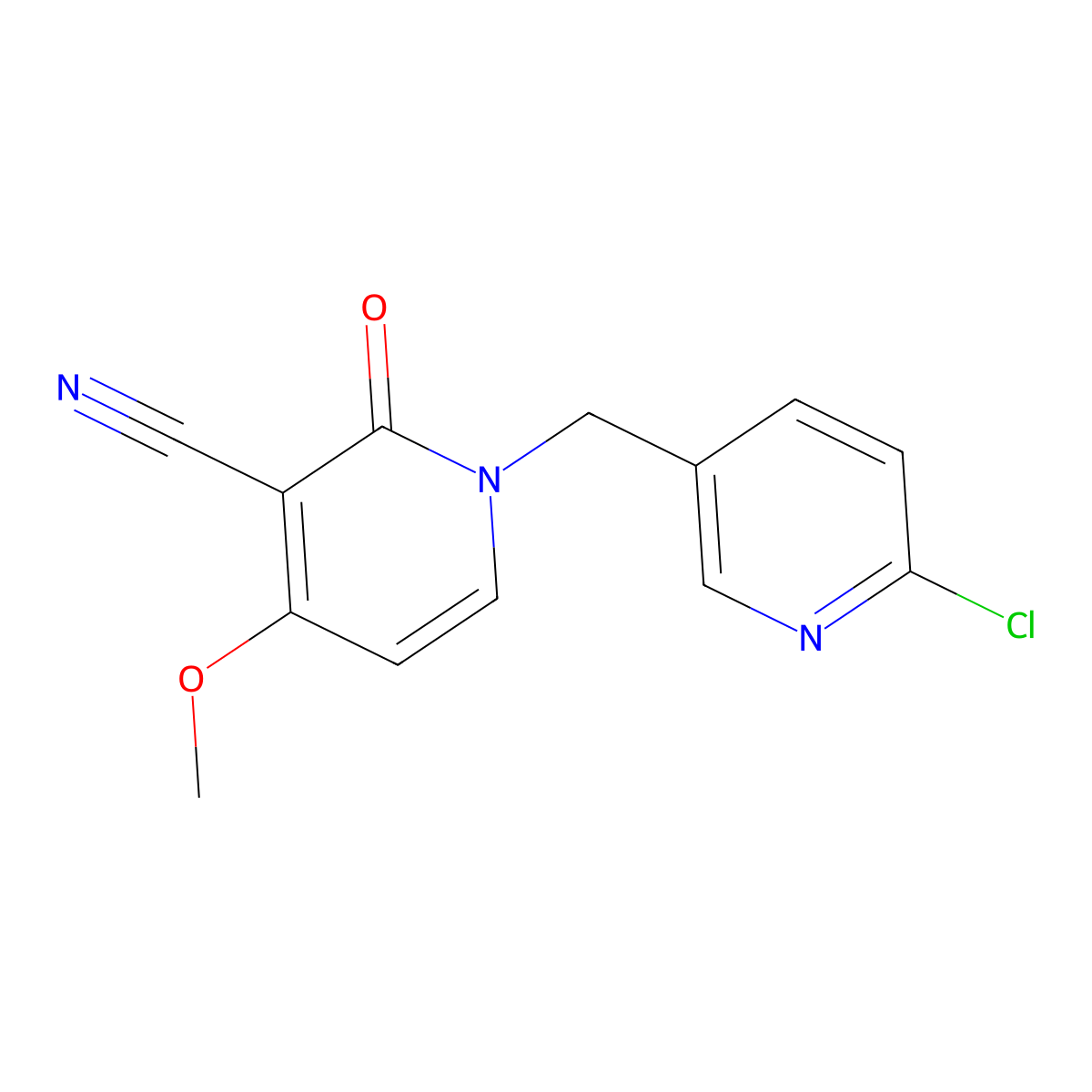 1-[(6-Chloro-3-pyridinyl)methyl]-4-methoxy-2-oxo-1,2-dihydro-3-pyridinecarbonitrile molecular structure, CAS 159461-19-5
