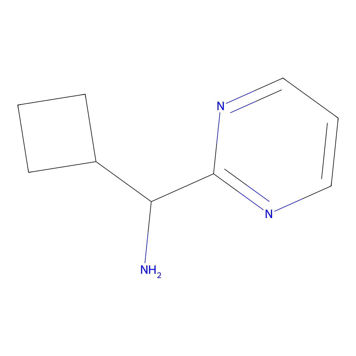 Cyclobutyl(pyrimidin-2-yl)methanamine molecular structure, CAS 1594612-06-2