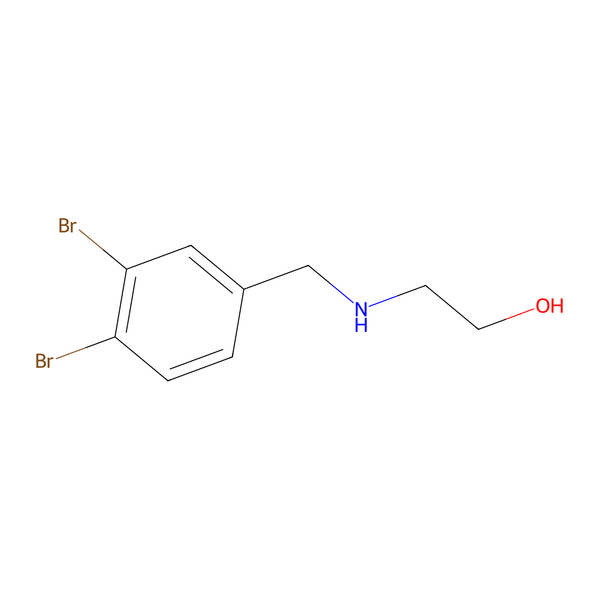 2-{[(3,4-Dibromophenyl)methyl]amino}ethan-1-ol molecular structure, CAS 1594616-11-1