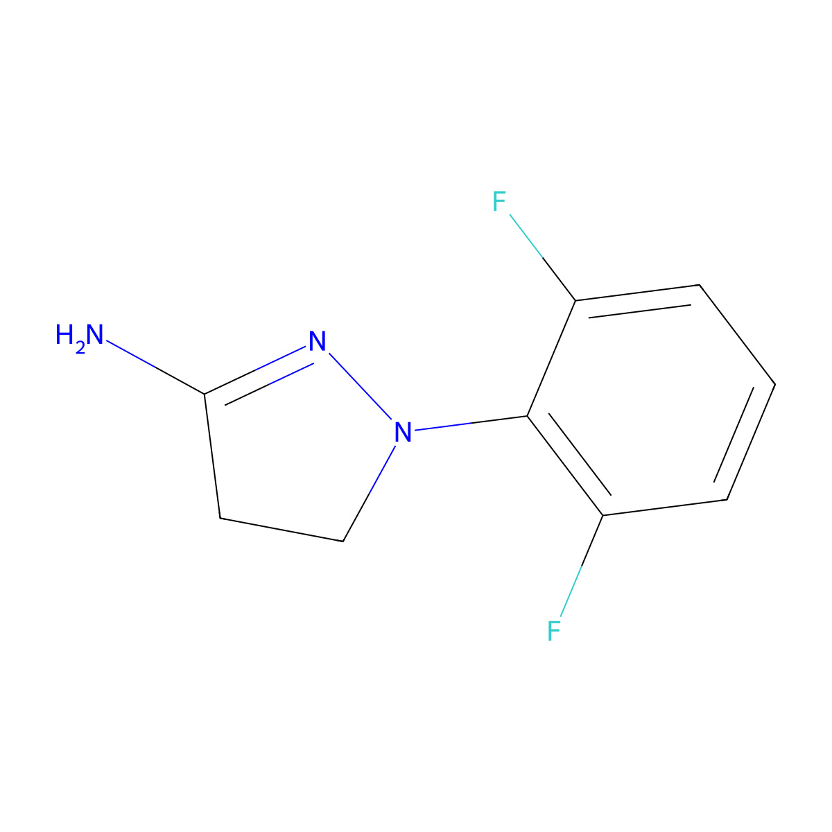 1-(2,6-Difluorophenyl)-4,5-dihydro-1H-pyrazol-3-amine molecular structure, CAS 1594639-10-7