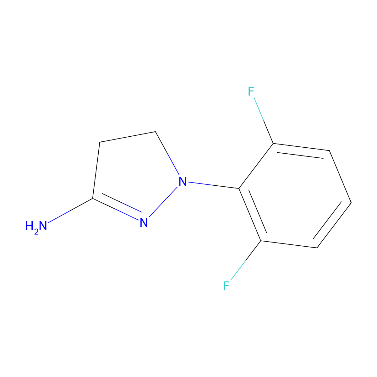 1-(2,6-Difluorophenyl)-4,5-dihydro-1H-pyrazol-3-amine molecular structure, CAS 1594639-10-7
