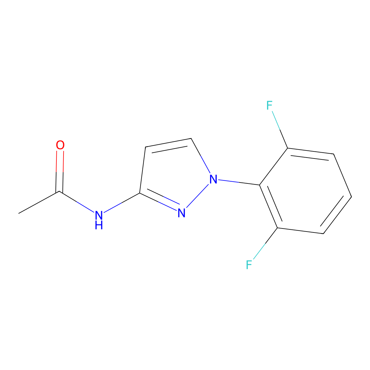 N-(1-(2,6-Difluorophenyl)-1H-pyrazol-3-yl)acetamide molecular structure, CAS 1594639-15-2