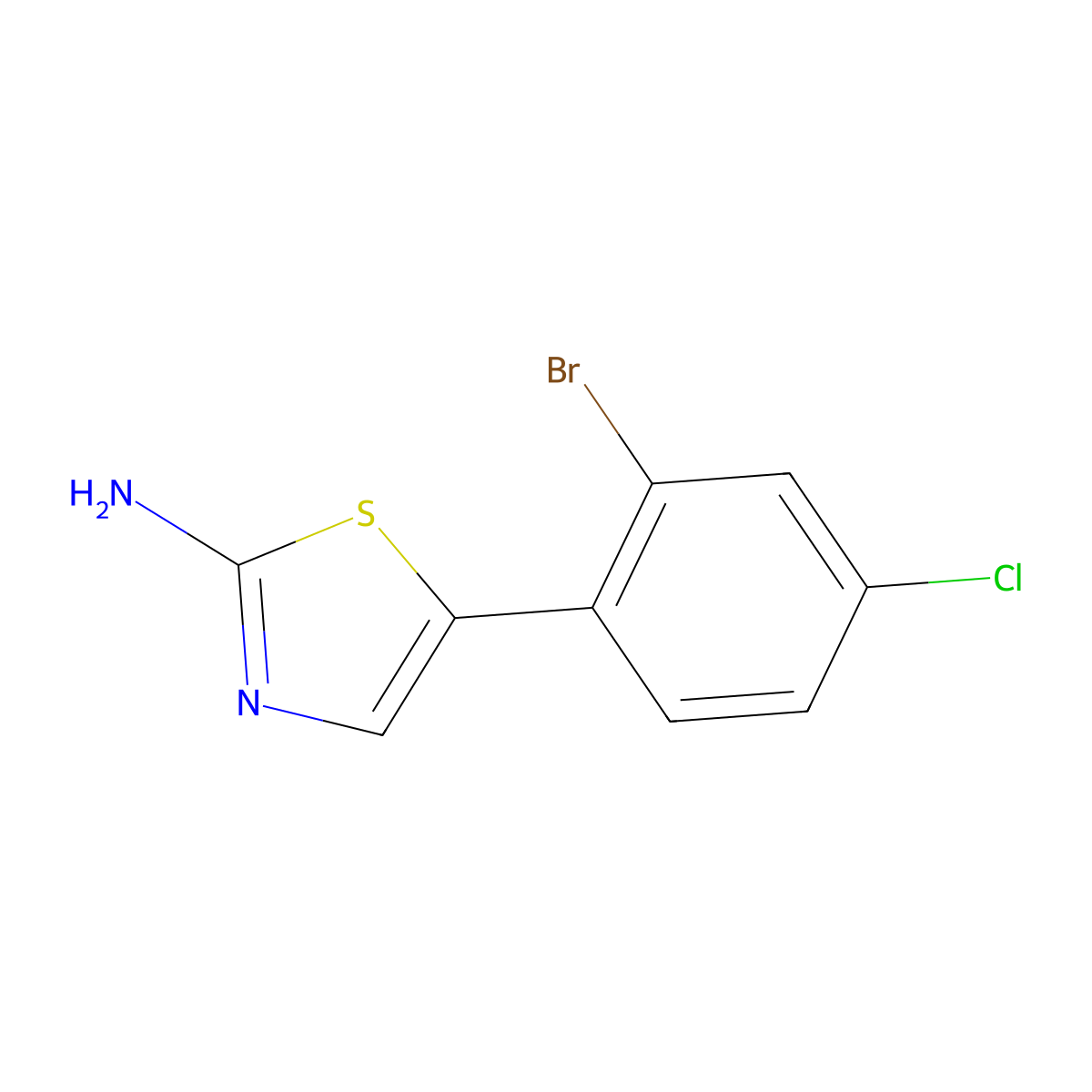5-(2-Bromo-4-chlorophenyl)thiazol-2-amine molecular structure, CAS 1594647-85-4