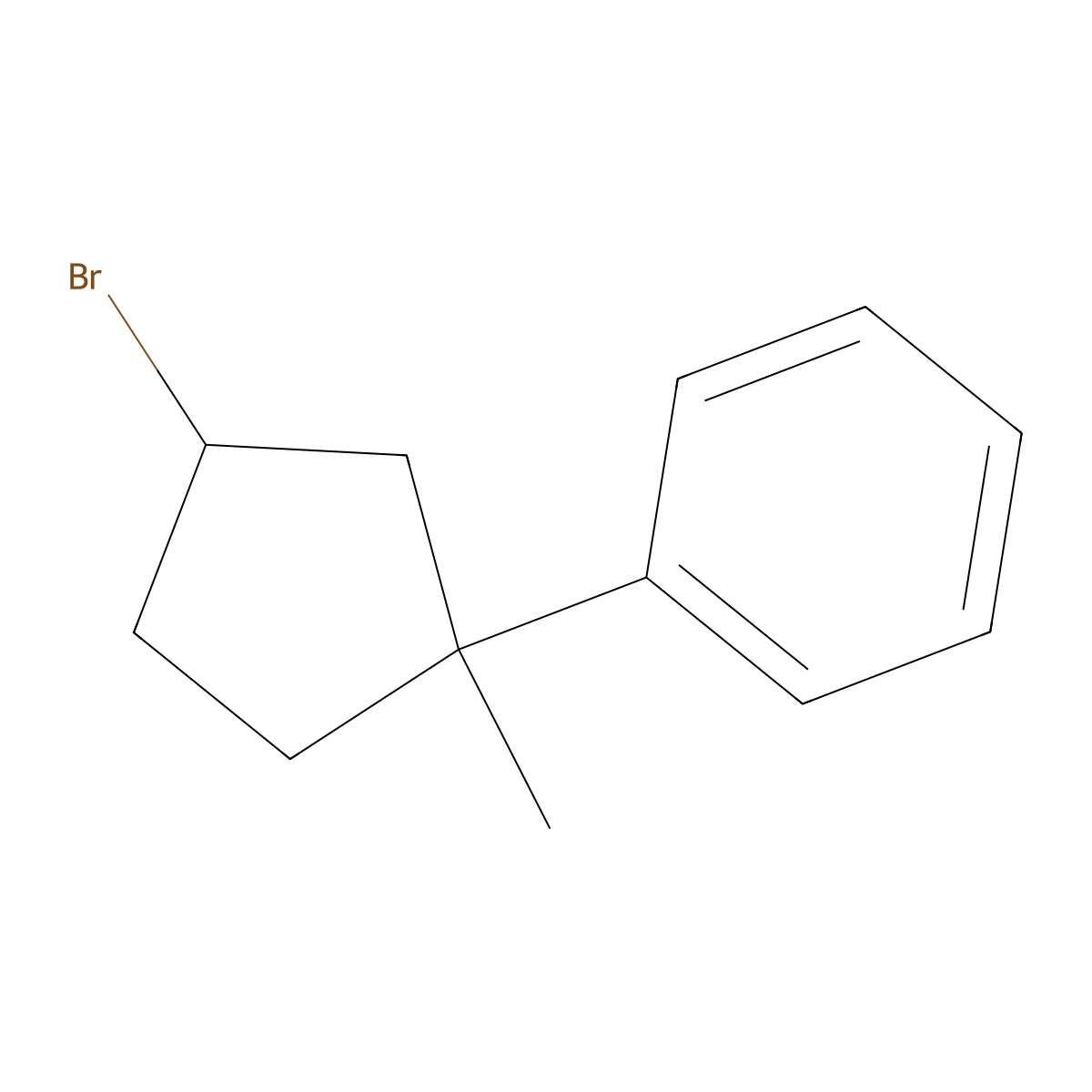 (3-Bromo-1-methylcyclopentyl)benzene molecular structure, CAS 1594669-78-9