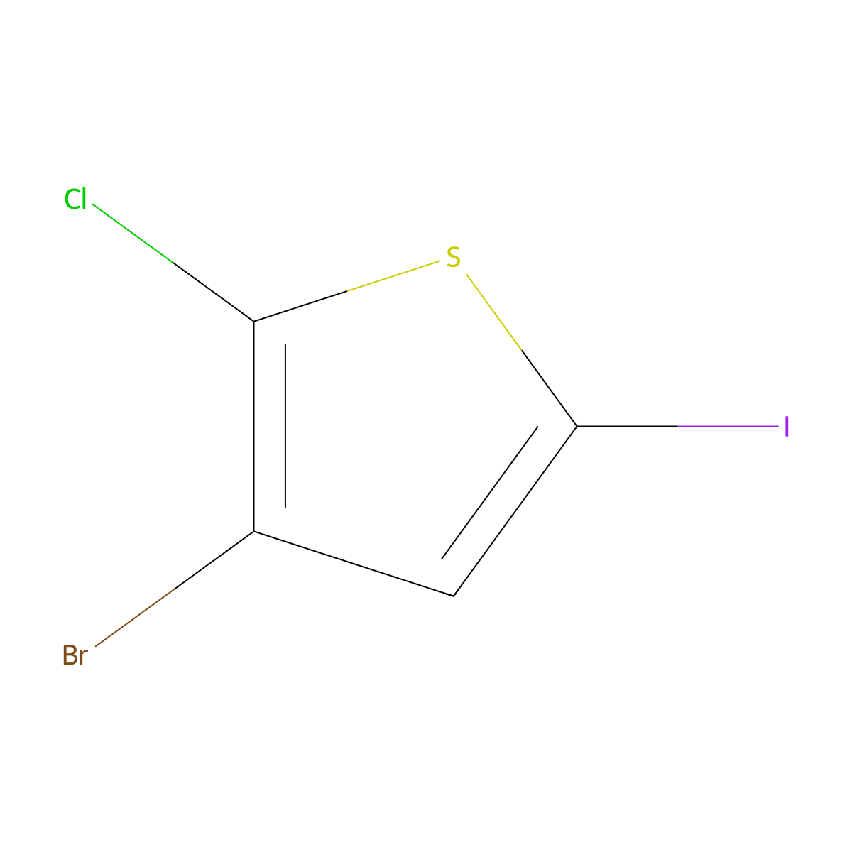 3-Bromo-2-chloro-5-iodothiophene molecular structure, CAS 1594688-22-8