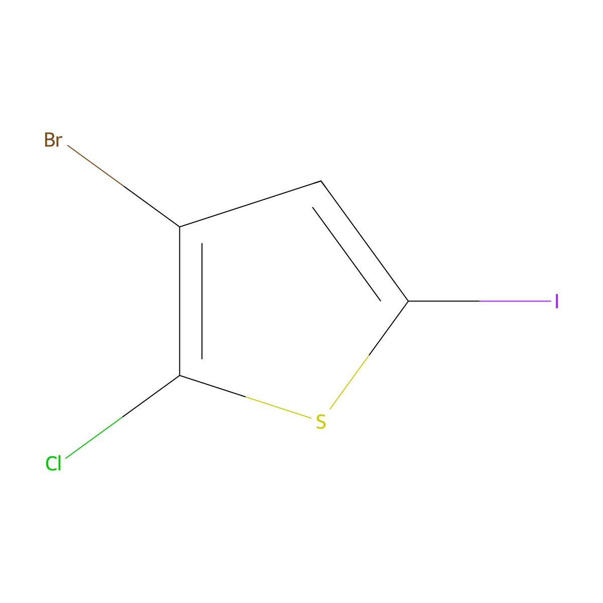 3-Bromo-2-chloro-5-iodothiophene molecular structure, CAS 1594688-22-8