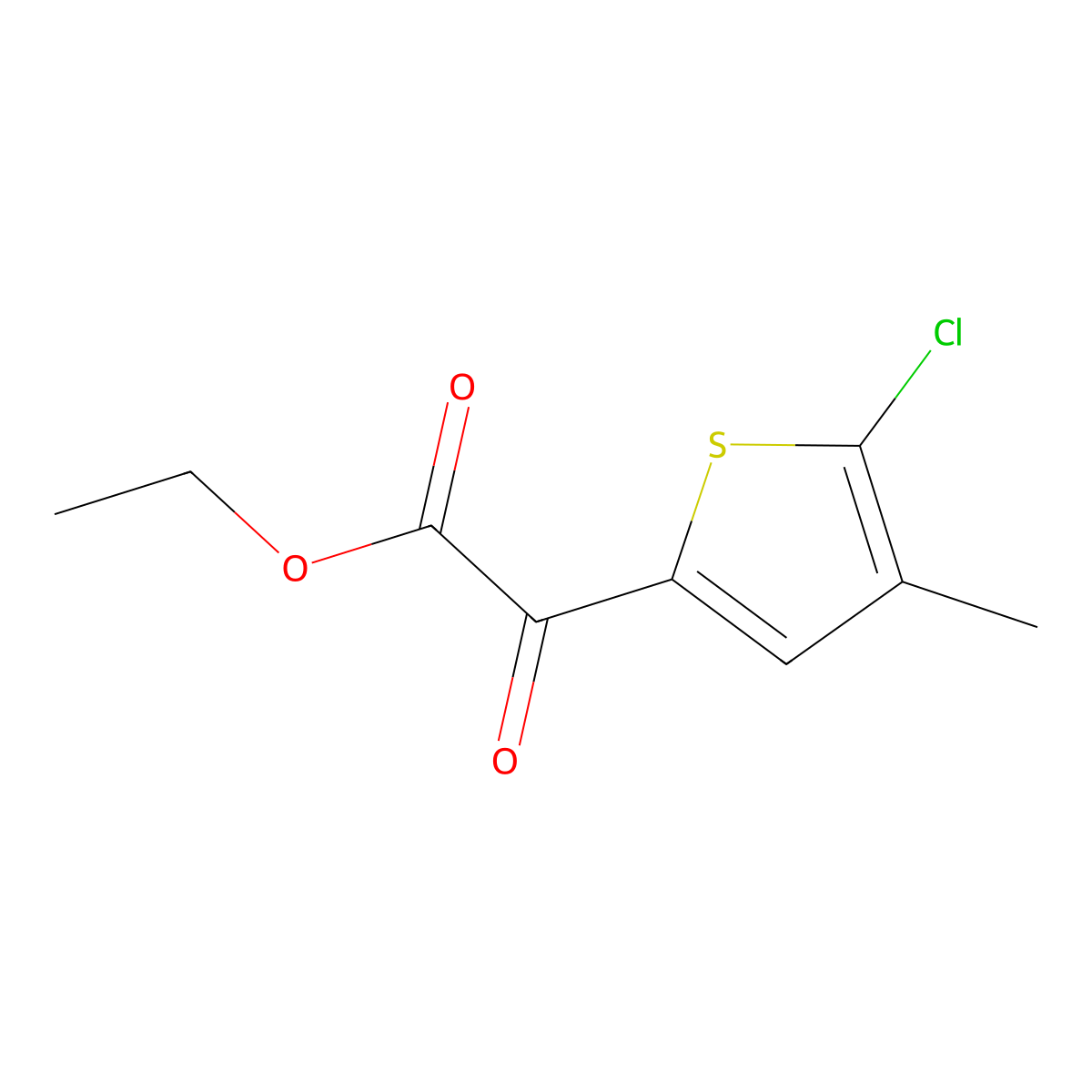 Ethyl 5-chloro-4-methyl-a-oxo-2-thiopheneacetate molecular structure, CAS 1594695-61-0