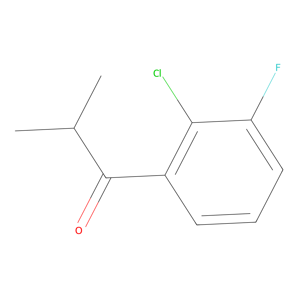 1-(2-Chloro-3-fluorophenyl)-2-methylpropan-1-one molecular structure, CAS 1594698-37-9