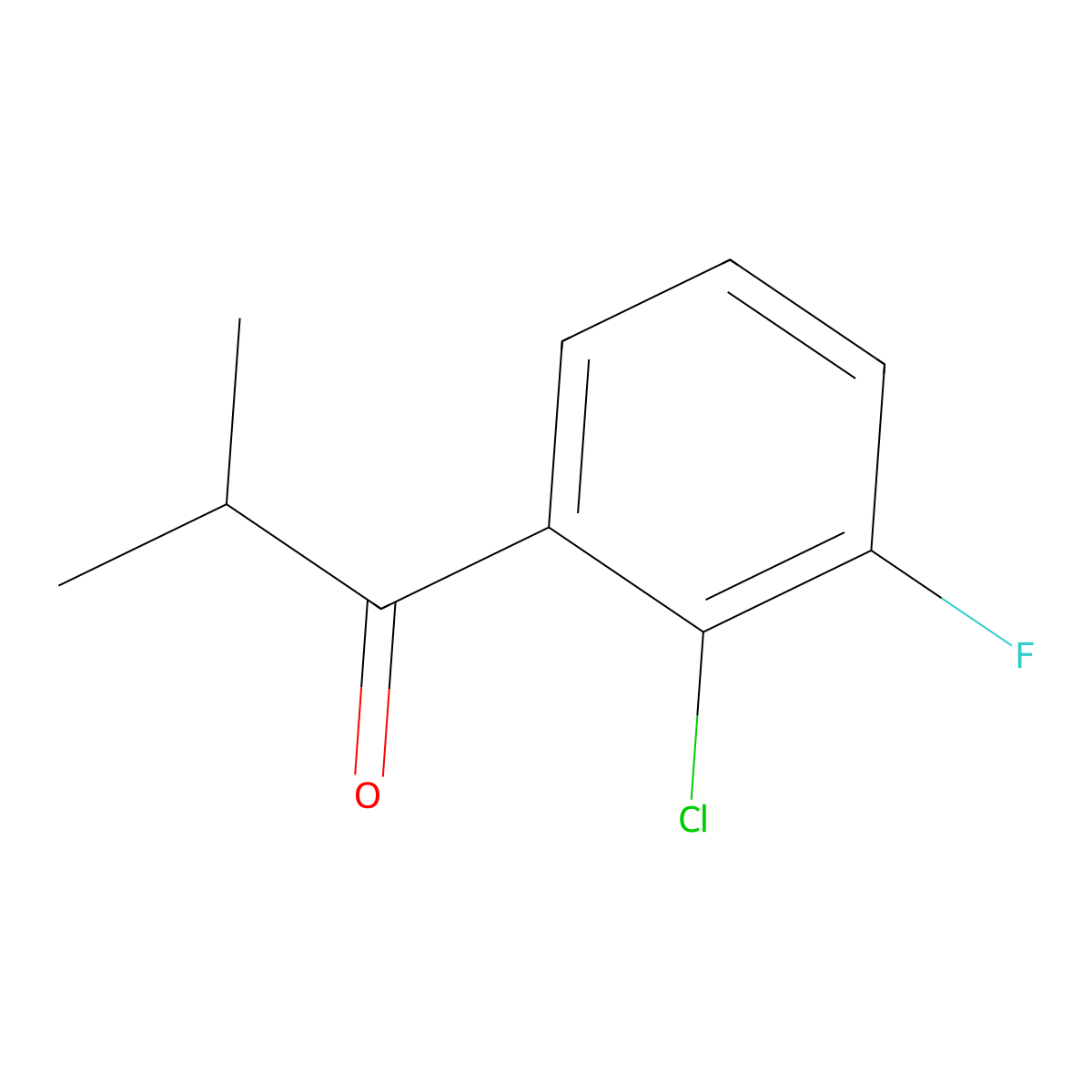 1-(2-Chloro-3-fluorophenyl)-2-methylpropan-1-one molecular structure, CAS 1594698-37-9