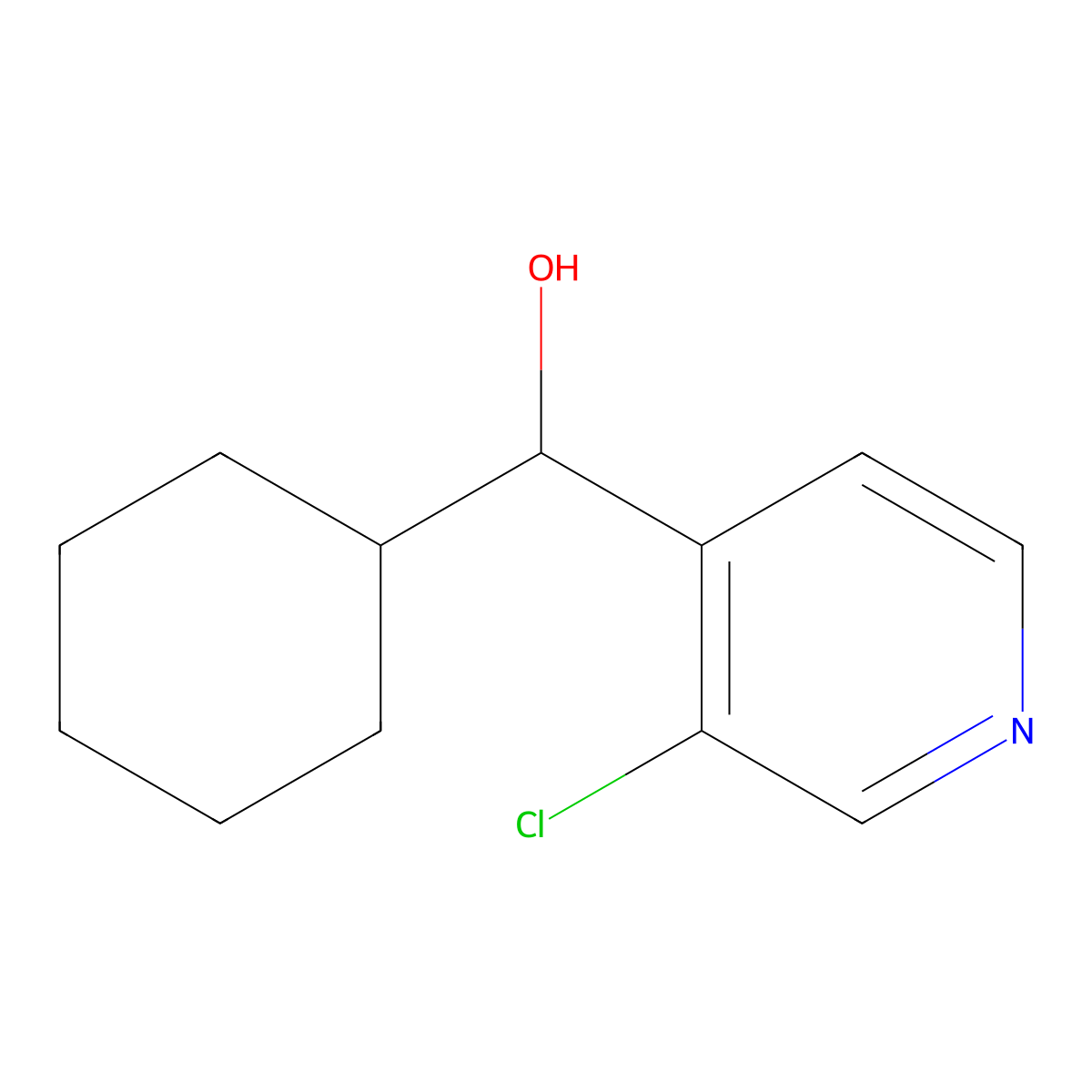 (3-Chloropyridin-4-yl)(cyclohexyl)methanol molecular structure, CAS 1594701-70-8