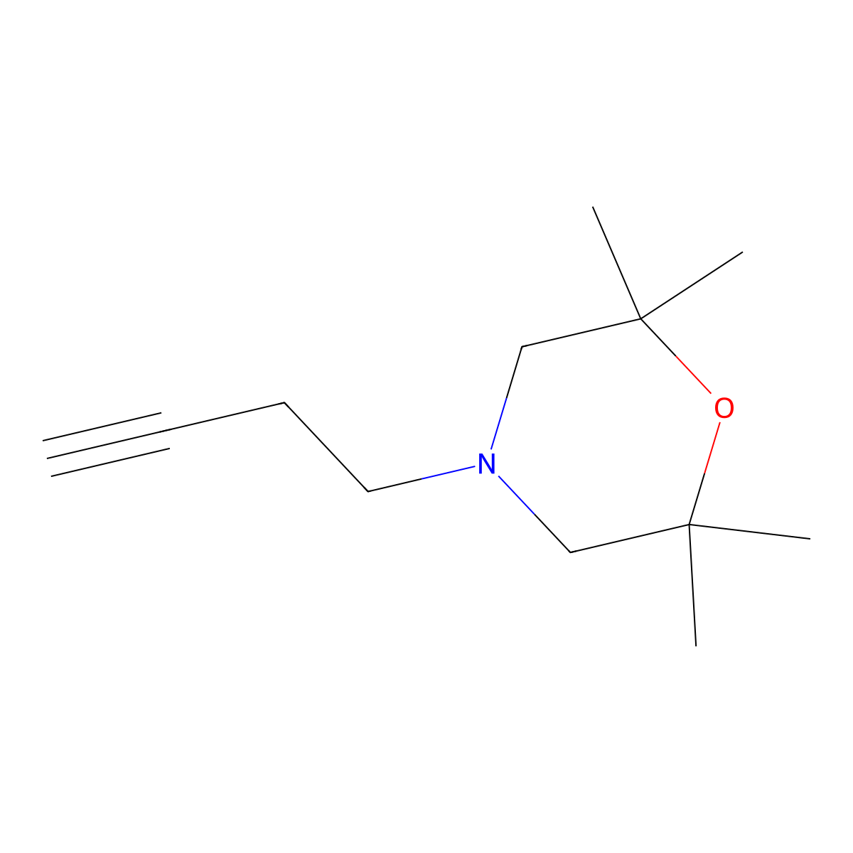 4-(But-3-yn-1-yl)-2,2,6,6-tetramethylmorpholine molecular structure, CAS 1594730-31-0