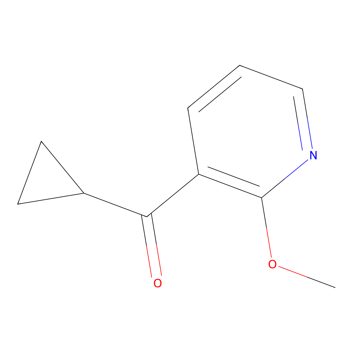 Cyclopropyl(2-methoxy-3-pyridinyl)methanone molecular structure, CAS 1594740-62-1