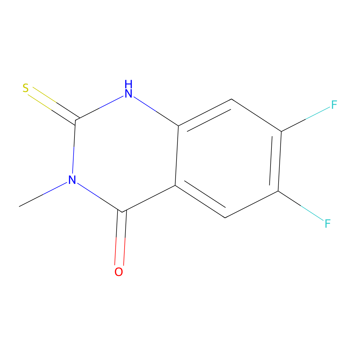 6,7-Difluoro-3-methyl-2-sulfanylidene-1H-quinazolin-4-one molecular structure, CAS 1594752-40-5