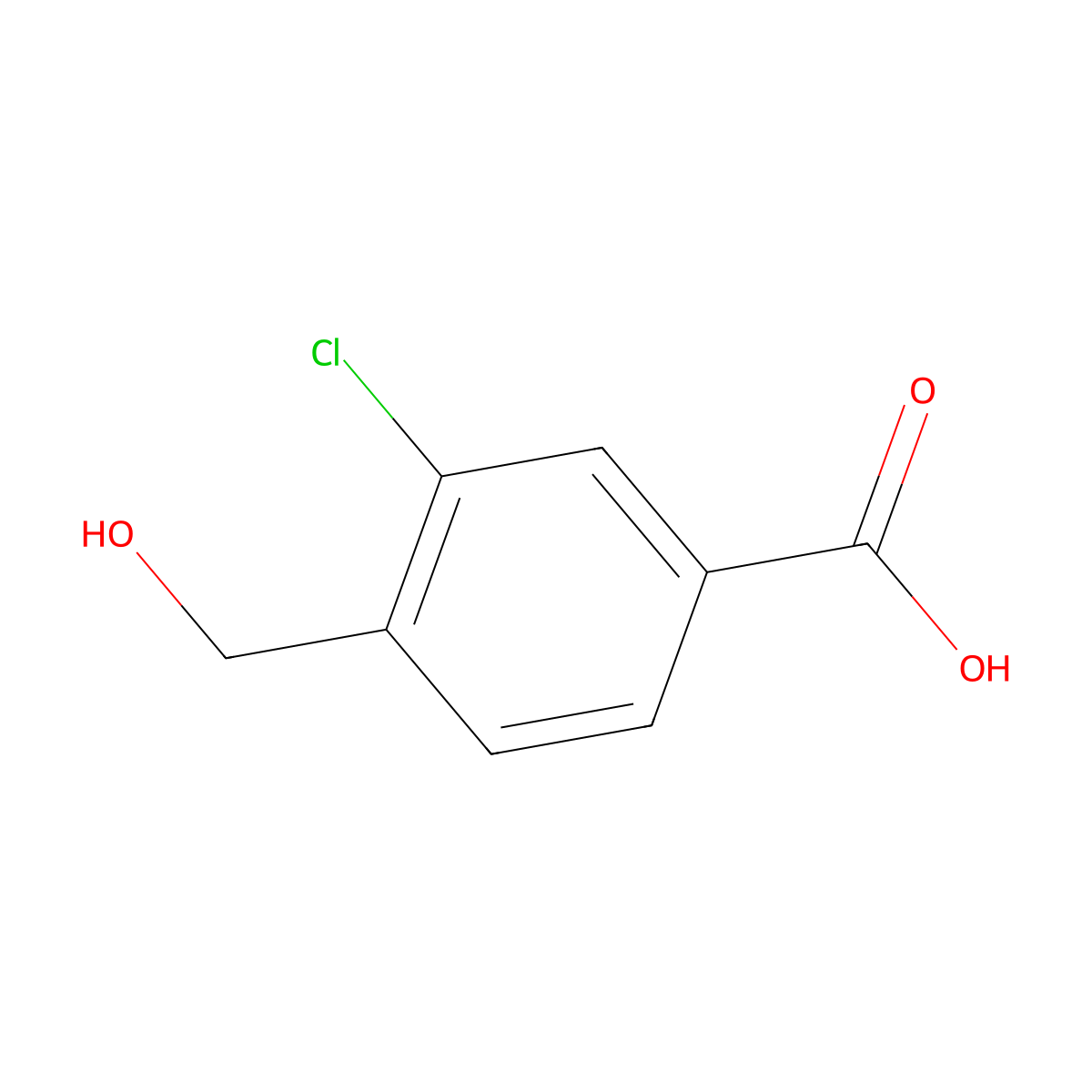 3-Chloro-4-(hydroxymethyl)benzoic acid molecular structure, CAS 1594779-14-2