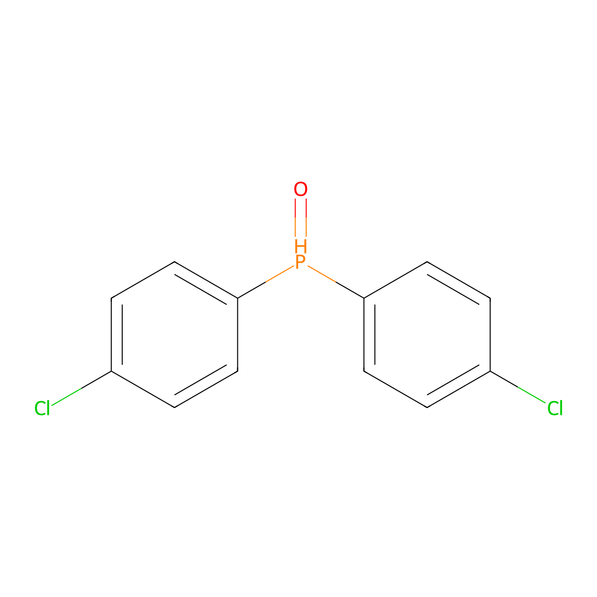 Bis(4-chlorophenyl)phosphine oxide molecular structure, CAS 15948-60-4