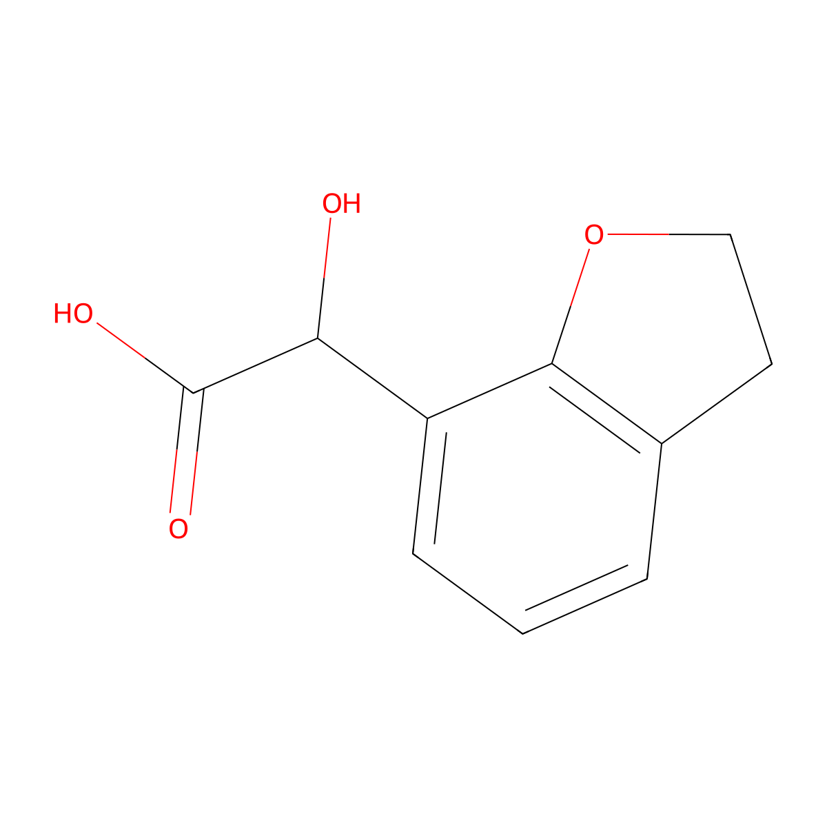 2-(2,3-Dihydro-1-benzofuran-7-yl)-2-hydroxyacetic acid molecular structure, CAS 1594835-92-3
