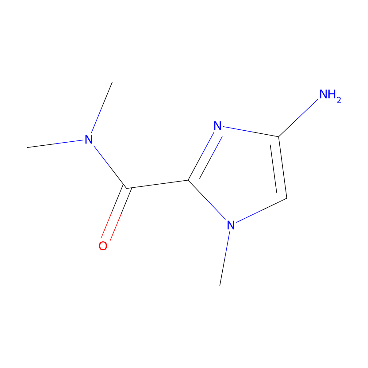 4-amino-N,N,1-trimethyl-1H-imidazole-2-carboxamide molecular structure, CAS 159485-75-3