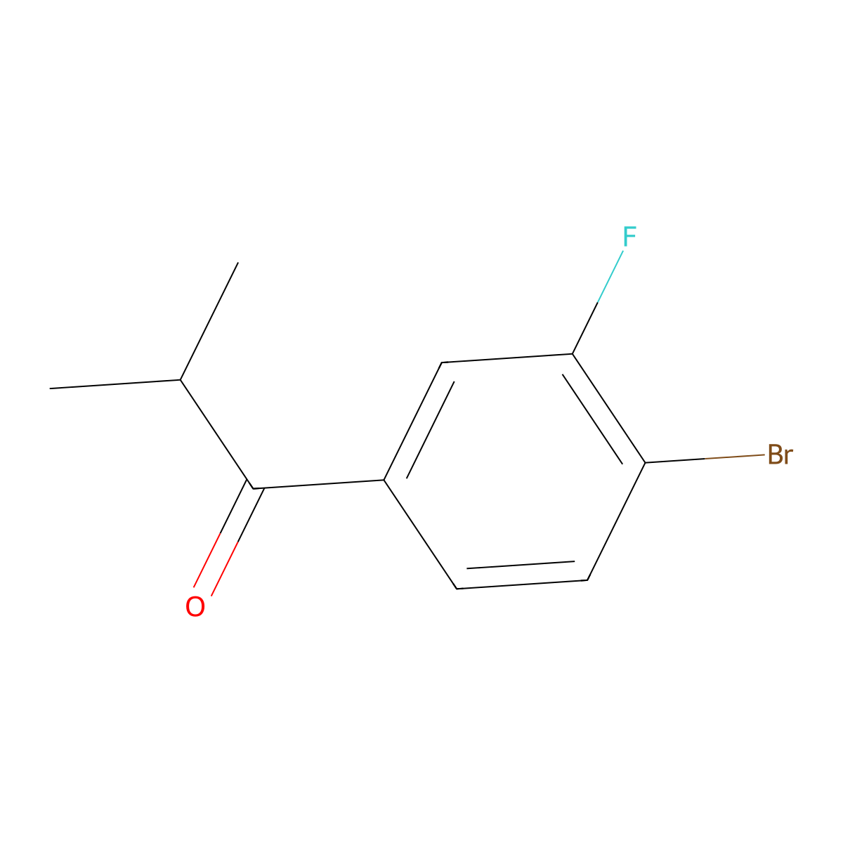 1-(4-Bromo-3-fluorophenyl)-2-methyl-1-propanone molecular structure, CAS 1594850-59-5