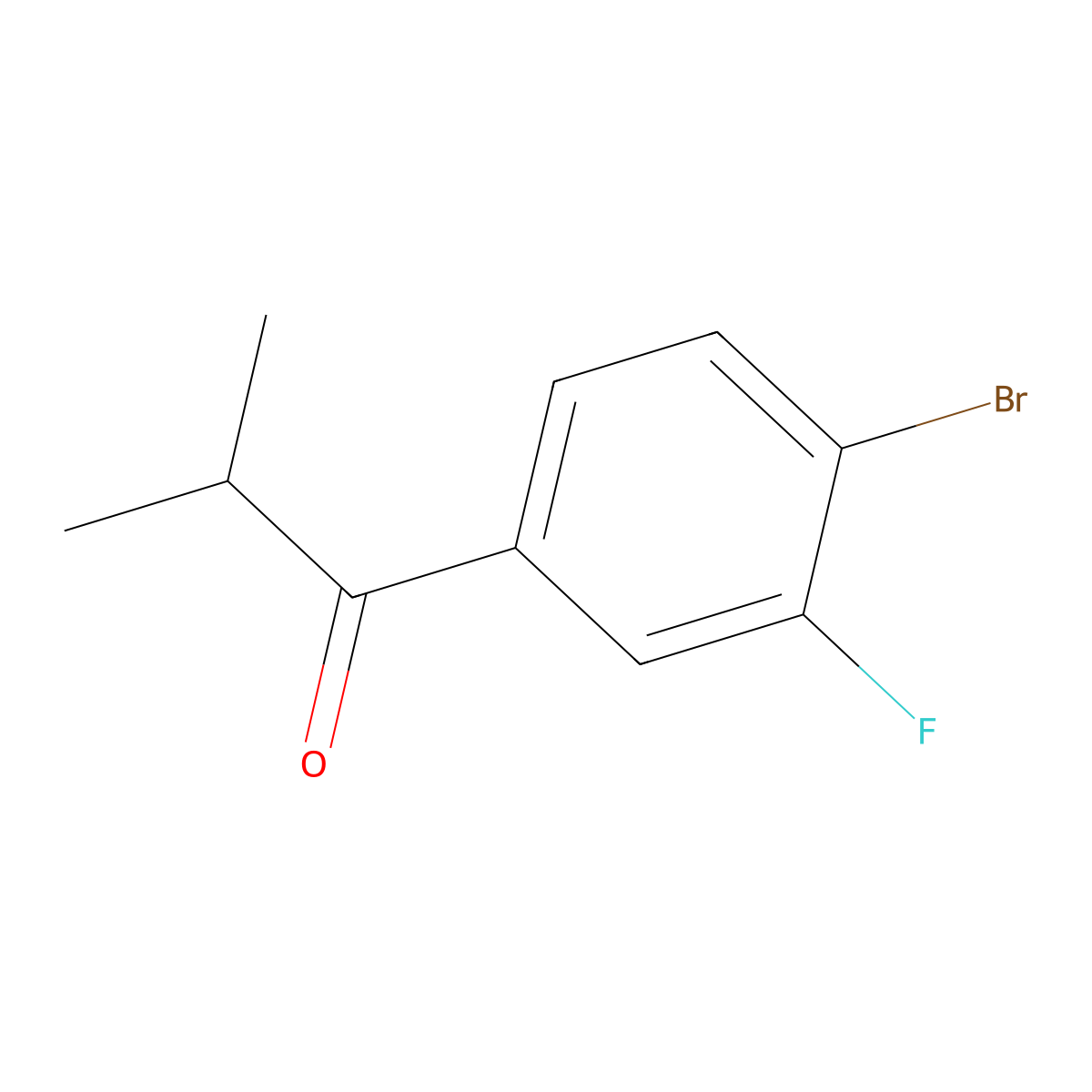 1-(4-Bromo-3-fluorophenyl)-2-methyl-1-propanone molecular structure, CAS 1594850-59-5