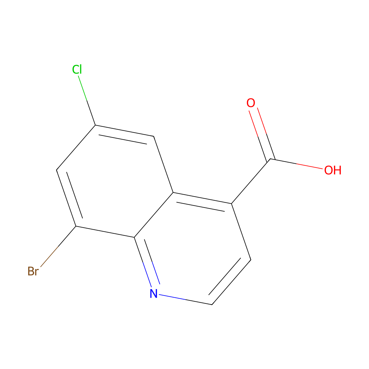 8-Bromo-6-chloroquinoline-4-carboxylic acid molecular structure, CAS 1594858-37-3