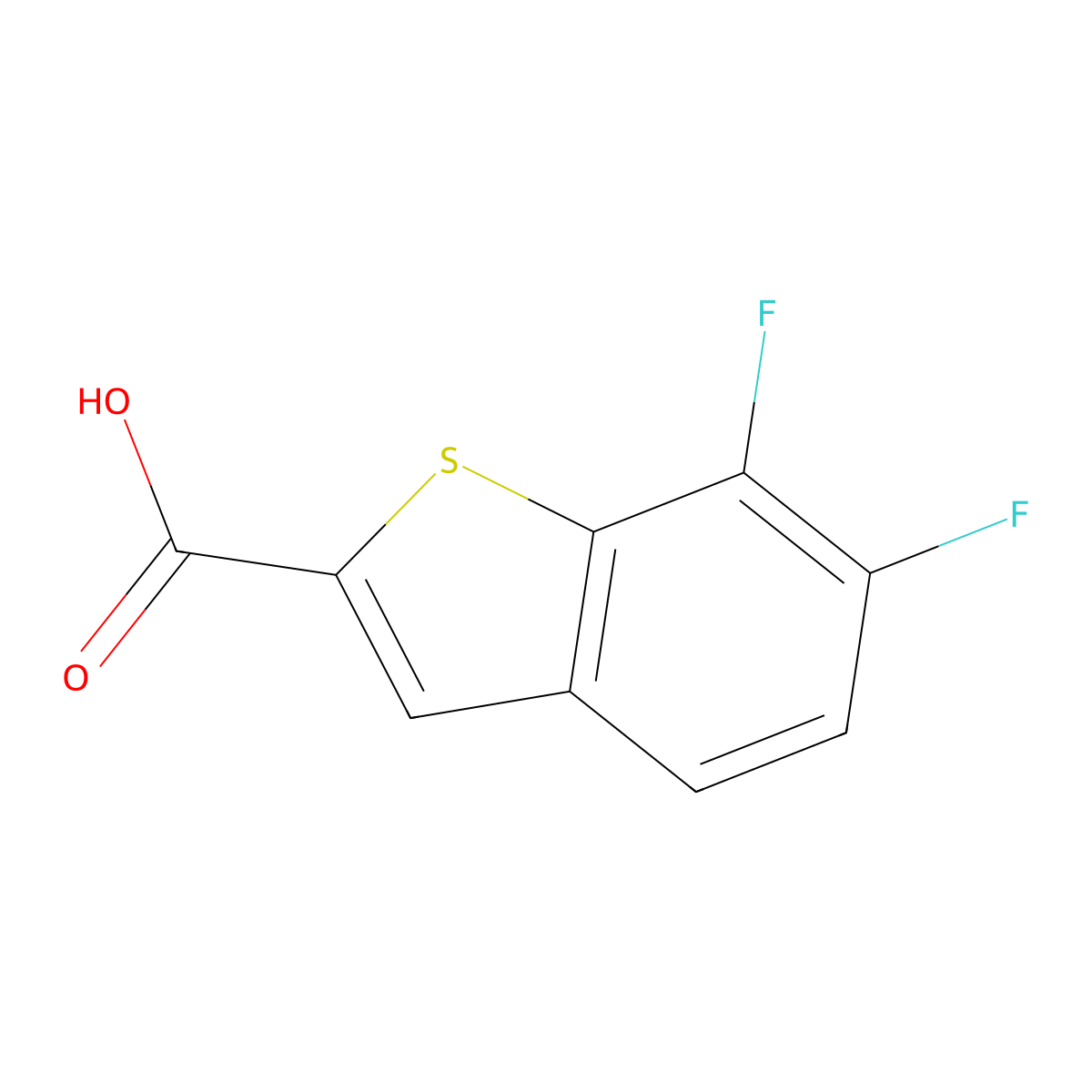 6,7-Difluorobenzo[b]thiophene-2-carboxylic acid molecular structure, CAS 1594860-17-9