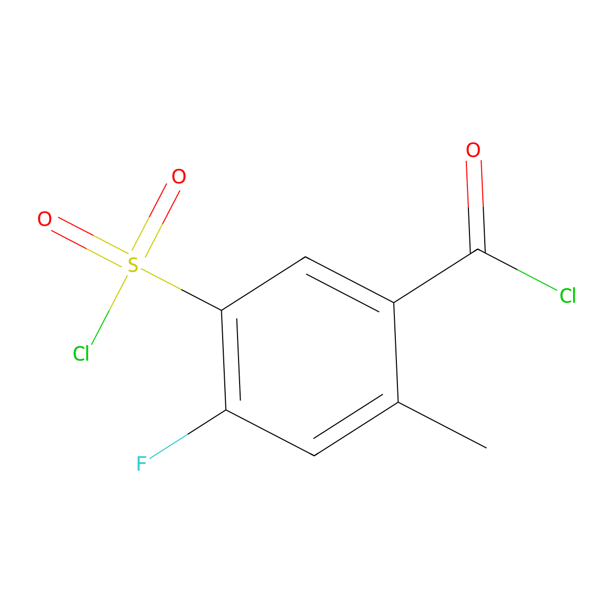 5-(Chlorosulfonyl)-4-fluoro-2-methylbenzoyl chloride molecular structure, CAS 1594864-96-6