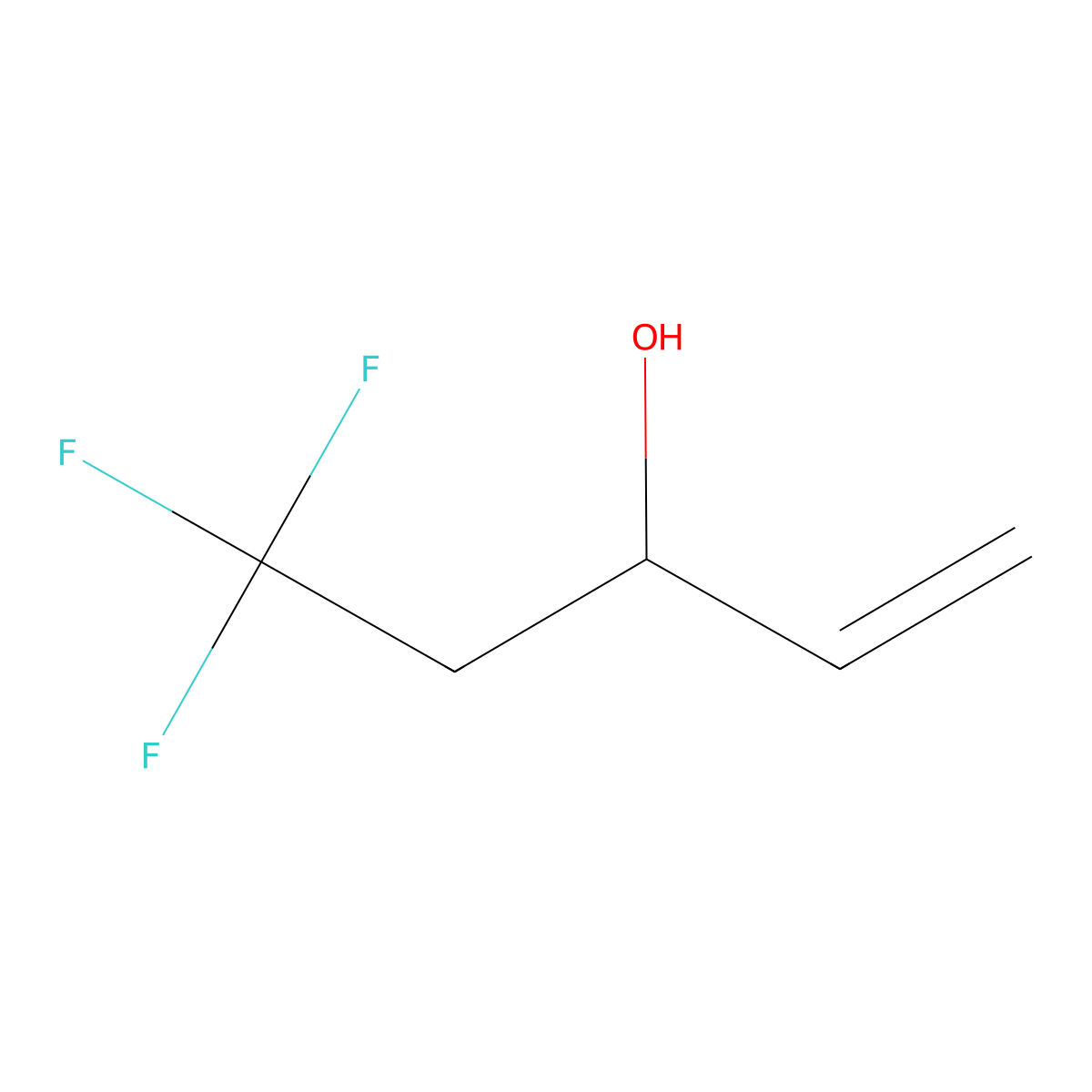 5,5,5-Trifluoropent-1-en-3-ol molecular structure, CAS 1594870-01-5