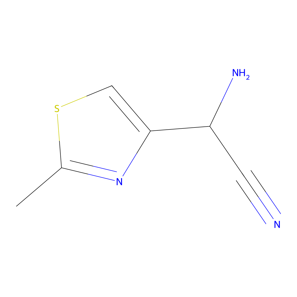 2-Amino-2-(2-methyl-1,3-thiazol-4-yl)acetonitrile molecular structure, CAS 1594873-78-5