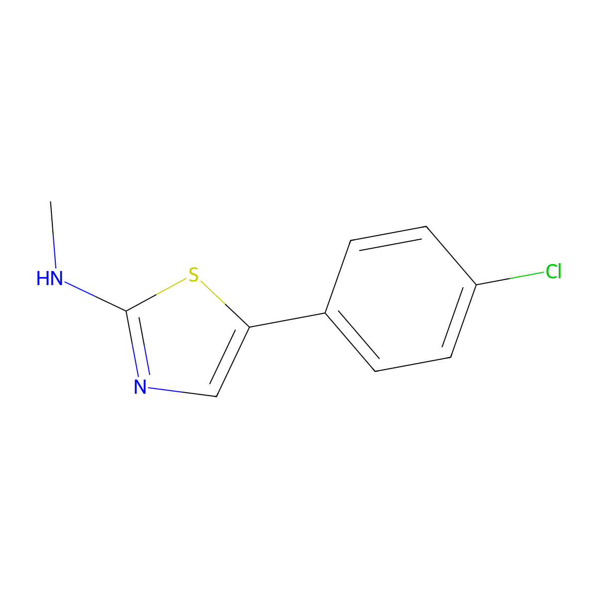 5-(4-Chlorophenyl)-N-methylthiazol-2-amine molecular structure, CAS 1594876-04-6