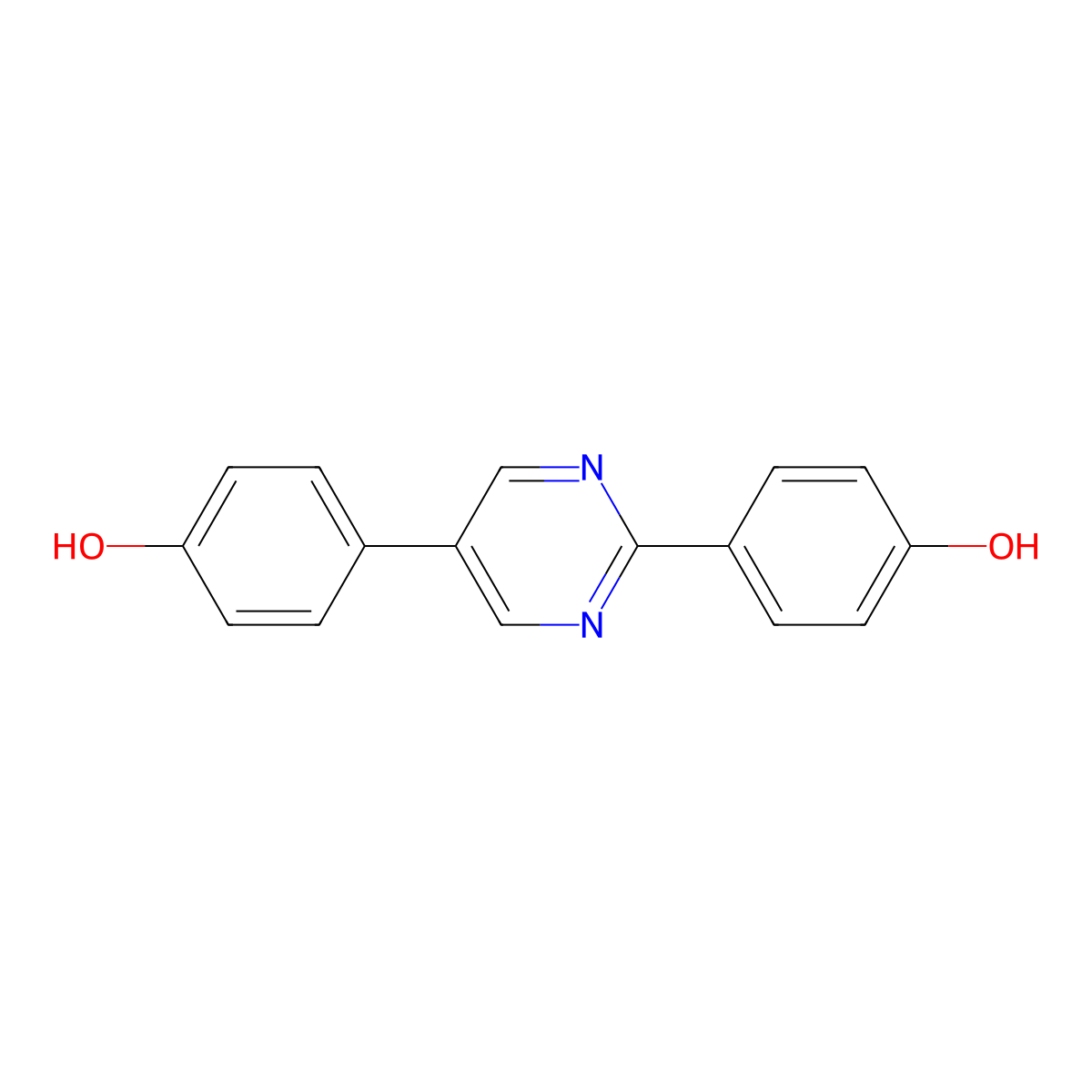 4-[5-(4-Hydroxyphenyl)pyrimidin-2-yl]phenol molecular structure, CAS 159488-83-2