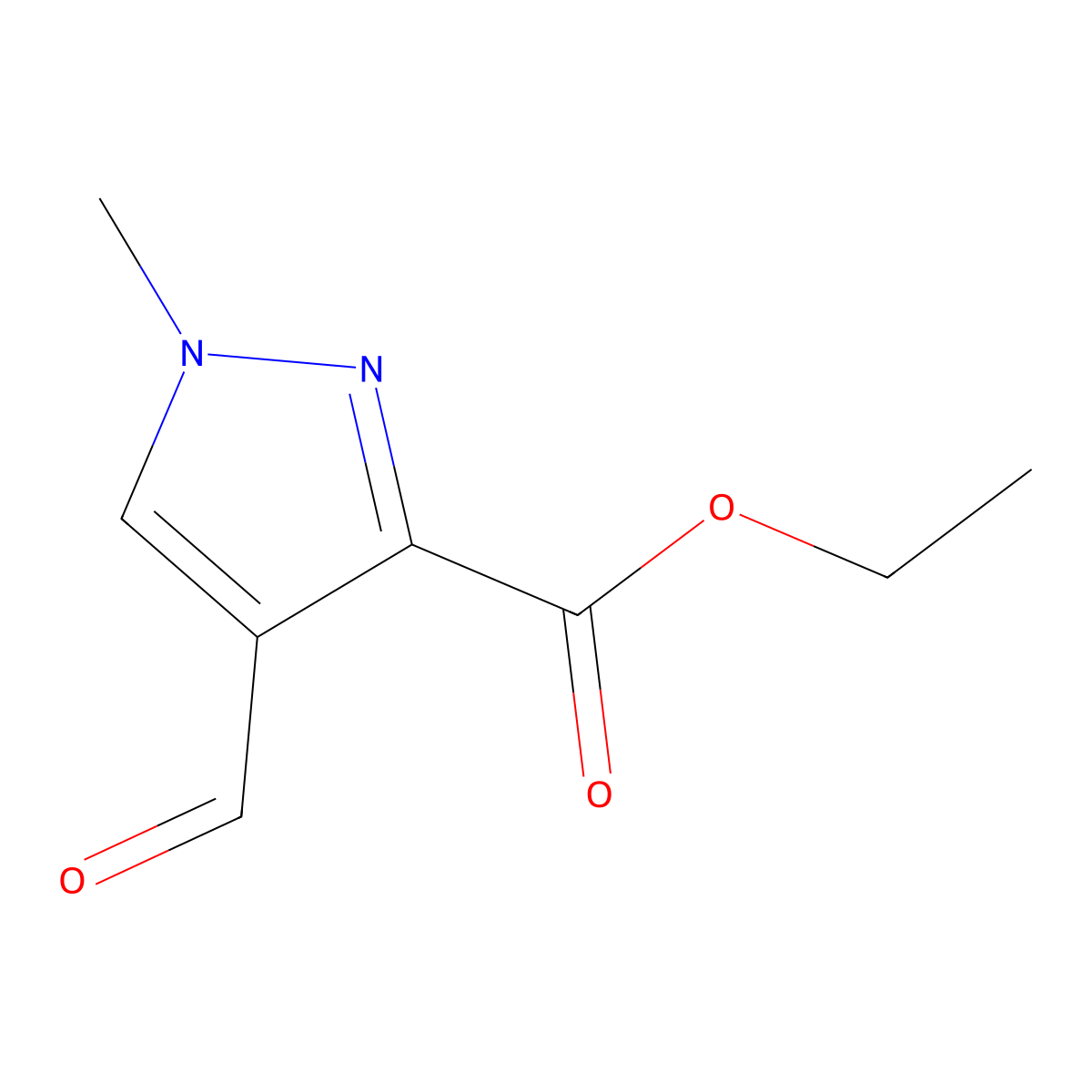 ethyl 4-formyl-1-methyl-1H-pyrazole-3-carboxylate molecular structure, CAS 1594890-30-8