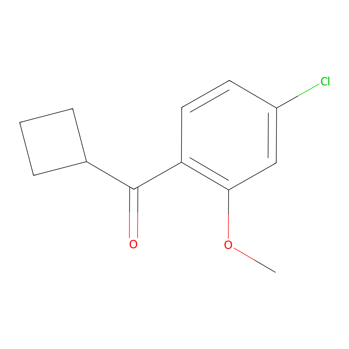 (4-Chloro-2-methoxyphenyl)cyclobutylmethanone molecular structure, CAS 1594895-08-5